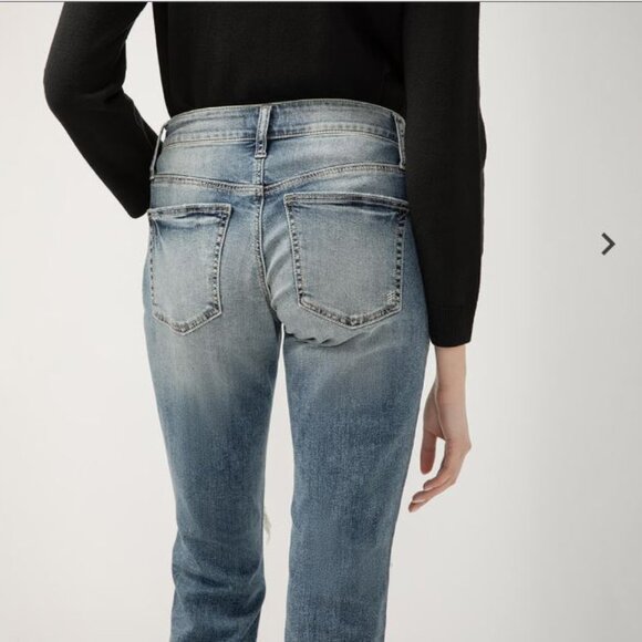 Levi's Silver Jeans Co® Sam Boyfriend Jeans with Lined Destruction Size 27  NWOT - Picture 3 of 11